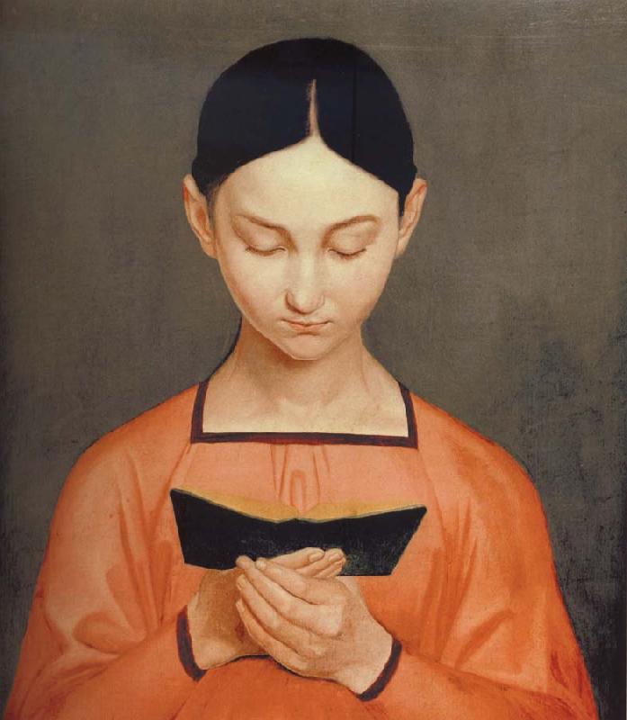 Gustav Adolph Henning Girl Reading oil painting image